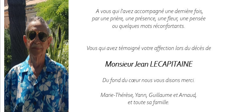 Remerciements Lecapitaine